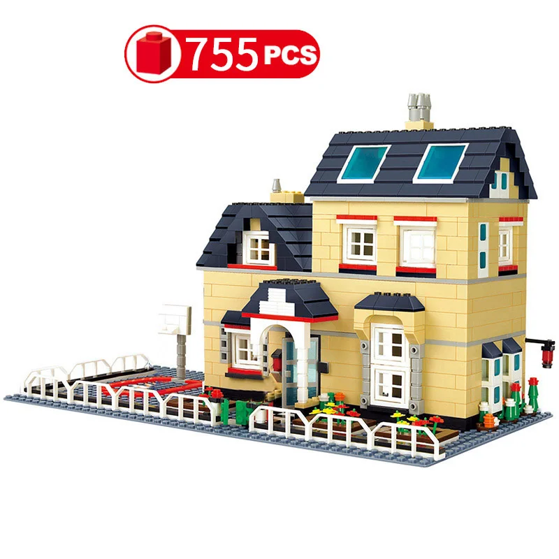 Wange Compatible City Architecture model capital building kits block kids toys children bricks France villa village sets | Игрушки и