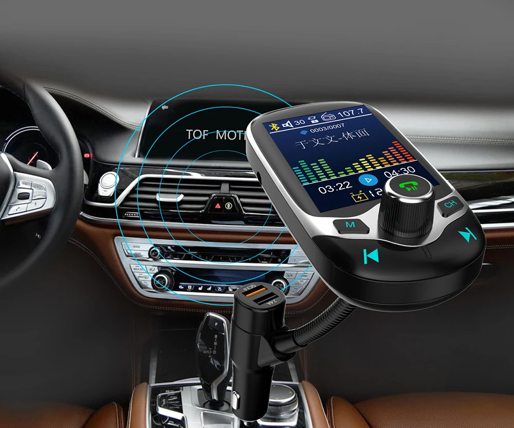 JINSERTA Автомобильный MP3 музыкальный плеер Bluetooth 5,0 приемник FM USB передатчик QC3.0 зарядное устройство U диск/TF карта AUX lossless музыка