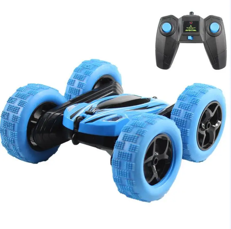 Blue Машинки на пульте управления RC автомобиль 2,4G 4CH трюк Дрифт деформация багги автомобиль рок-гусеничный ролл автомобиль 360 градусов флип дети робот игрушечные машинки RC для подарков - Цвет: Blue