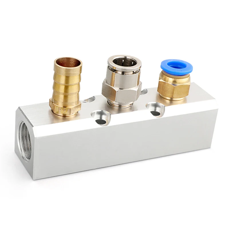 Алюминиевый сплиттер 1/2 дюйма pt резьбовой порт 2 3 4 5 6 7 8 9 10 каналов 1/4