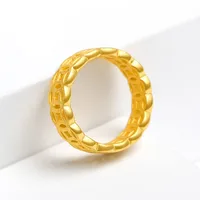 New Style 999 24K Yellow Gold Ring Men's Coin Ring Band Wedding Ring Band