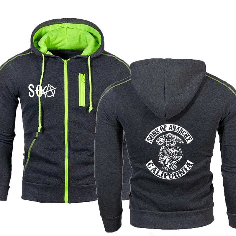 

Men's Hoodies SOA Sons of anarchy the child Sweatshirt SAMCRO Hoodies Men's Streetwear Zipper Jacket Sportswear Male Hoody