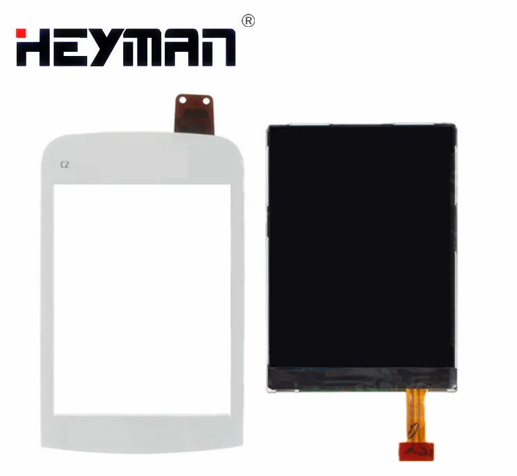 ЖК-дисплей с сенсорным экраном для Nokia C2-02, C2-03, C2-06, C2-07, C2-08 ЖК-экран дигитайзер стеклянная панель передняя стеклянная линза - Цвет: LCD with white Touch