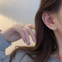 minimalist silver color rice olive grain earring slub geometry ear cuff clip on earring for girl women no ear hole design