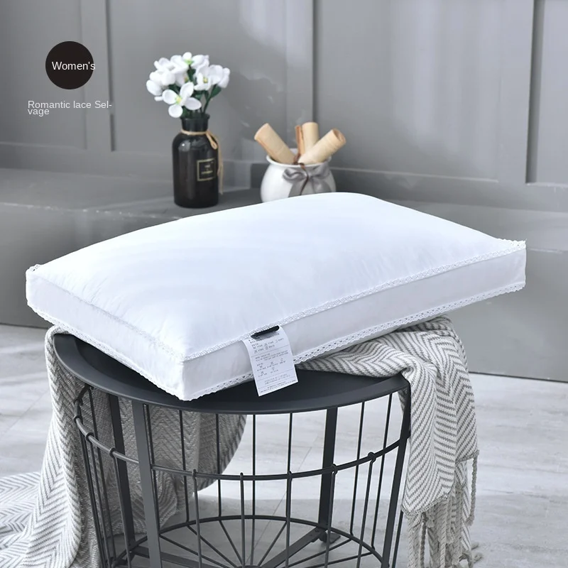 Белая гусиная перо хлопковая пуховая подушка знаменитая для отеля одинарная