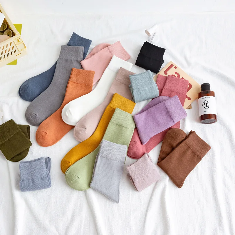 Носки Женские однотонные из хлопка 10 шт. = 5 пар|Носки| |