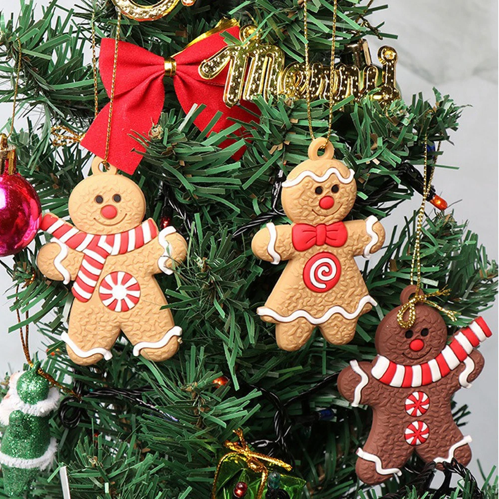 

12pcs Xmas Living Room Decorating Tools Festival Home Decoration Gingerbread Man Christmas Tree Ornaments Chrismas Decoration