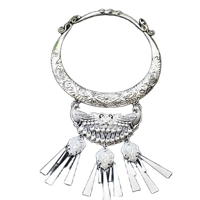 Модное ожерелье MiaoYin с изображением национального ветра для восстановления старинных путей MiaoYin ожерелье Miao ювелирное ожерелье