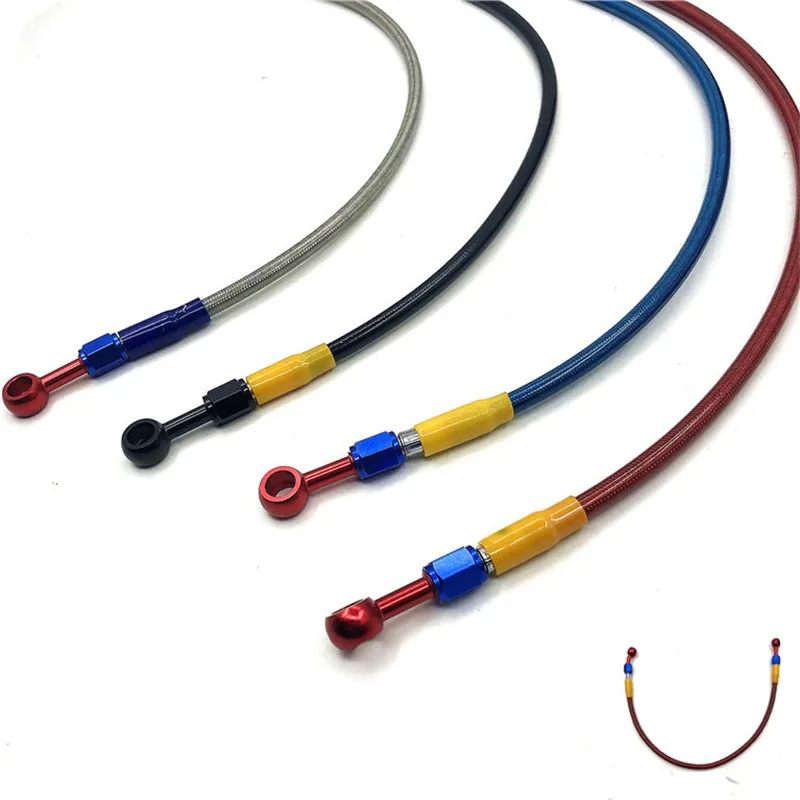 

500mm 600mm 700mm 800mm 900mm Colorful Motorcycle Hydraulic Reinforced Brake Or Clutch Oil Hose Line Pipe Fit ATV Dirt Pit Bike