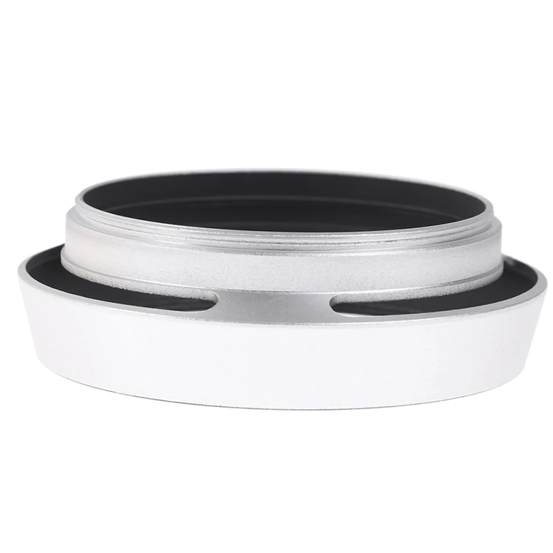 

1Pc 55mm Aluminium Silver Lens Oblique Cover Internal thread Hood For Camera
