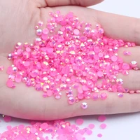 resin rhinestones 2 6mm rose ab nails art decoration flatback round facets glue on beads for jewelry making accessories