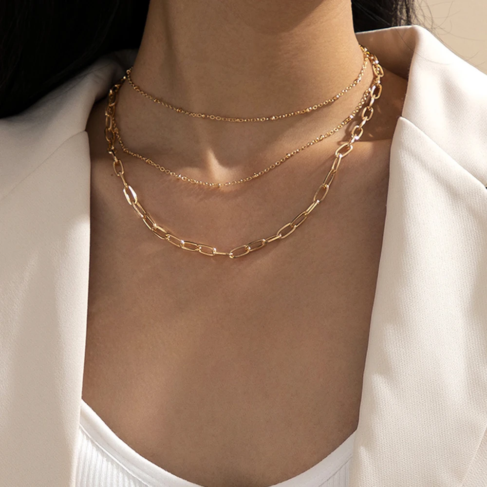 

Ingemark Trendy Gothic Cross Thin Chain Necklaces for Women Vintage Gold Color Male Necklace Choker Neck Grunge Jewelry for Men
