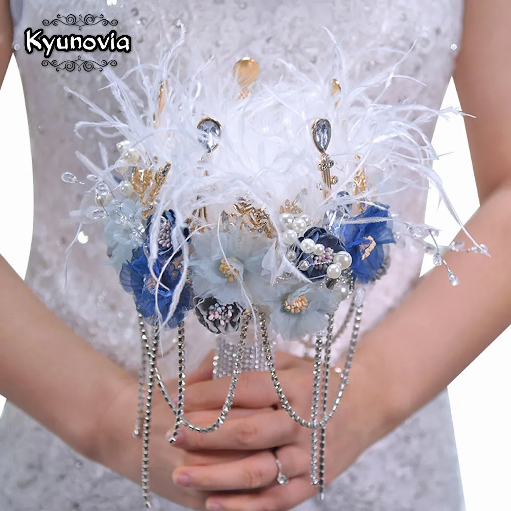 Роскошная Серебряная корона Kyunovia с цирконием Свадебный букет невесты ювелирное