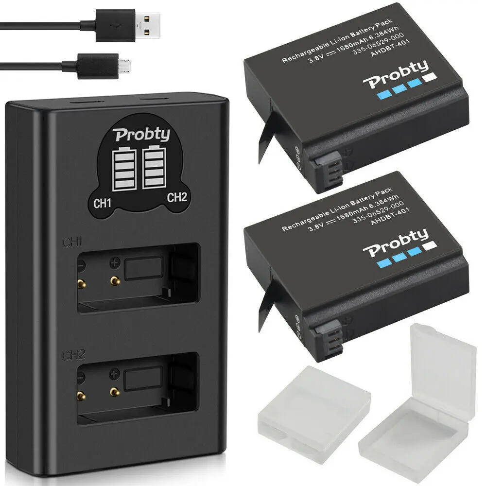 Для экшн Камеры GoPro Hero 4 Hero4 батарея + зарядки со светодиодным индикатором для Гоу