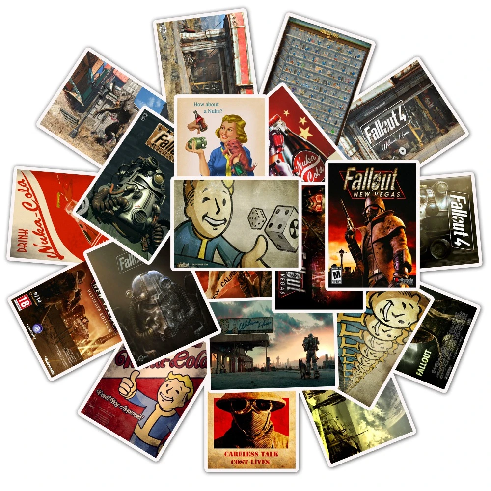 25 шт. игра Fallout 3 4 живопись наклейки для украшения комнаты детской Кемпинг ноутбук