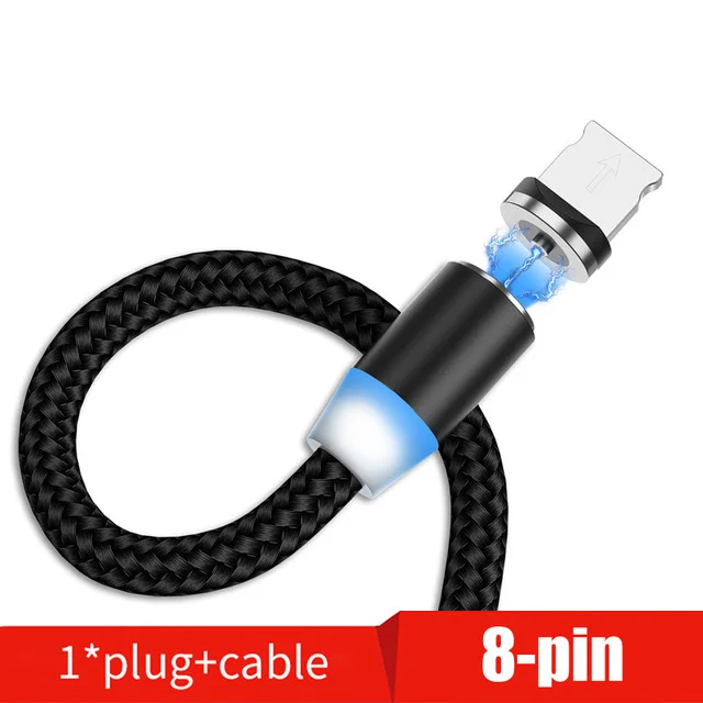 Олаф 2 м Магнитный Micro USB кабель для iPhone samsung Android мобильный телефон Быстрая зарядка usb type C кабель магнит зарядное устройство провод шнур - Цвет: For iPhone Black