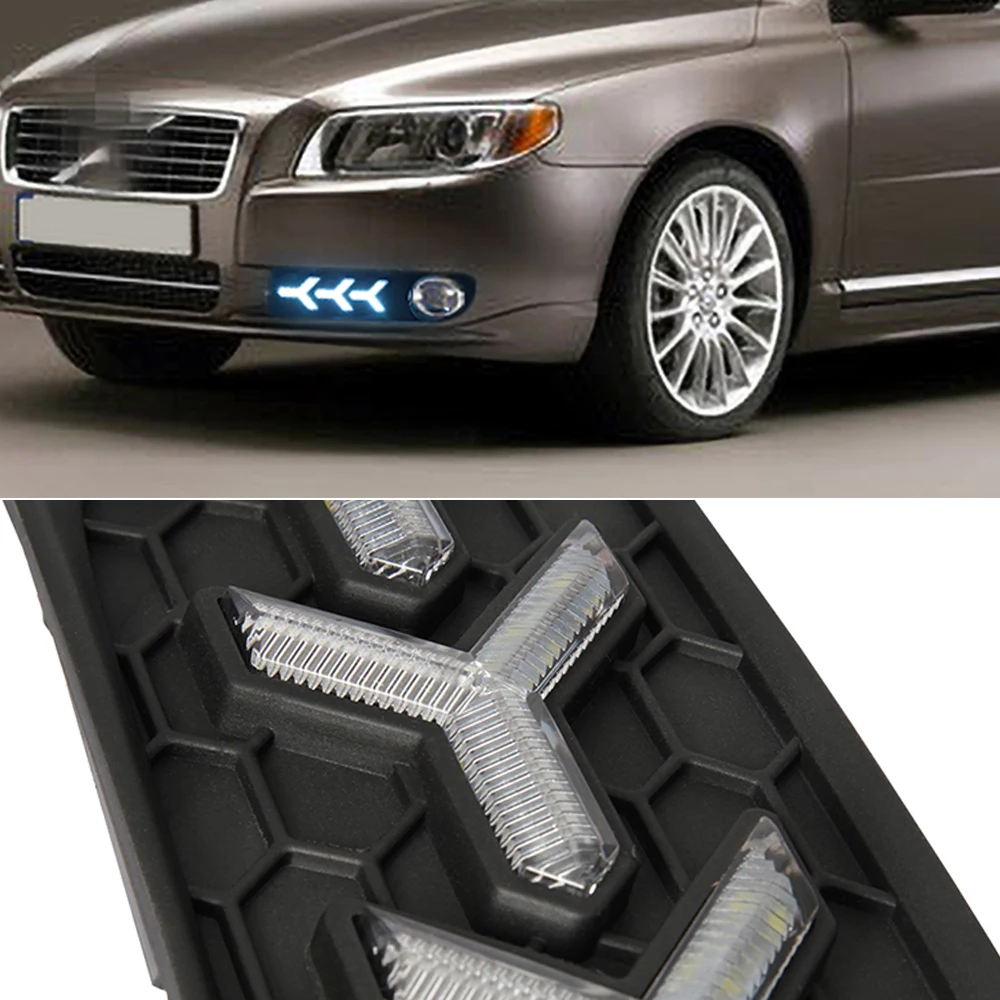 CSGJMY 2 шт. Светодиодный дневной светильник для Volvo S80 2009 2010 2011 2012 2013 светодиодный DRL с