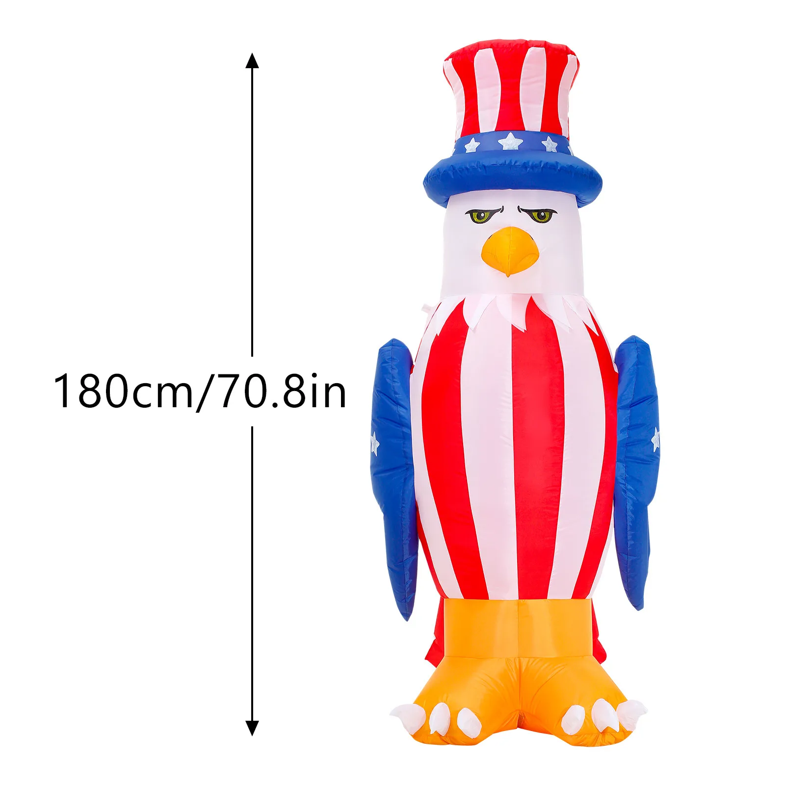 

6 Foot Tall Patriotic Independence Day 4th Of July Inflatable American Bald Eagles Lighted Blowup Party Decoration For Outdoor