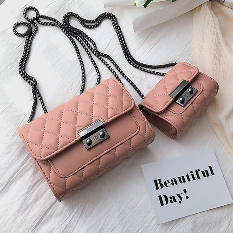 

2019 Korea Style INs Women PU Leather Handbags Purses Ladies Crossbody Shoulder Bags Girls Chain Mini Phone Bags Bolsos Feminina