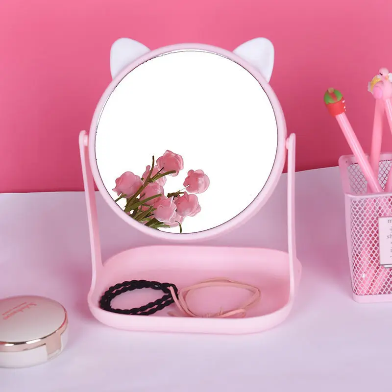 

Nordic Style Desktop Makeup Mirror Rotatable Gothic Mirror Butterfly Rose Decor Beauty Tool Round Oval Heart Shape Makeup Mirror