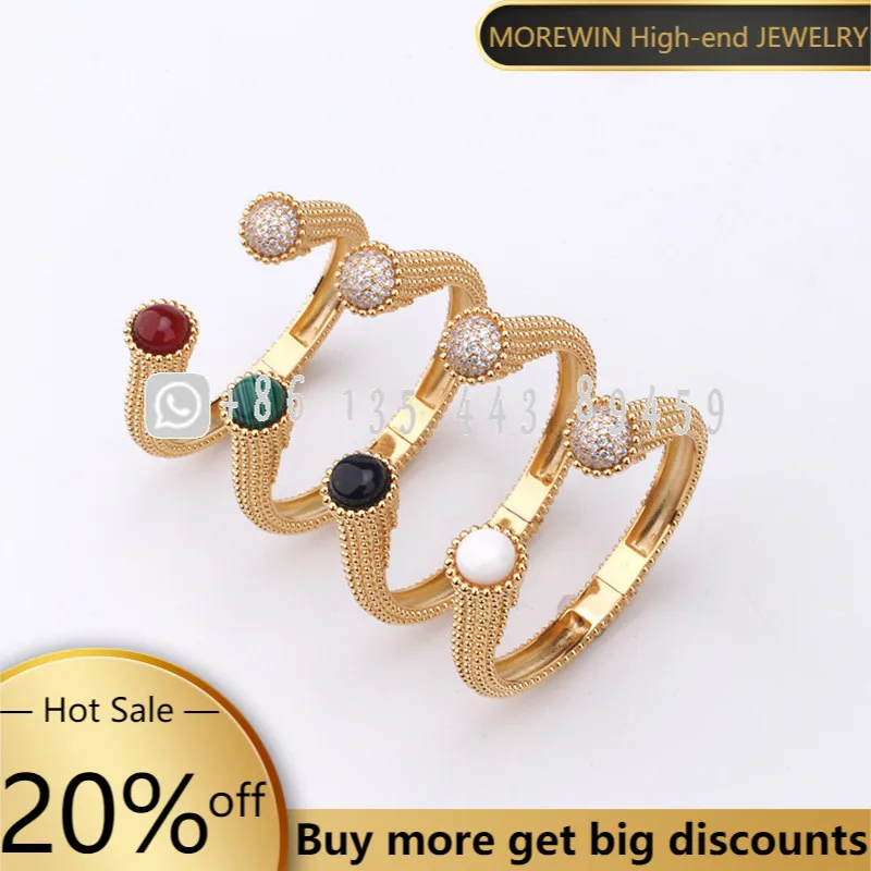 

European and American Black Agate Bracelet U-Shaped Bracelet White Fritillary Malachite Carnelian Personalized Jewelry