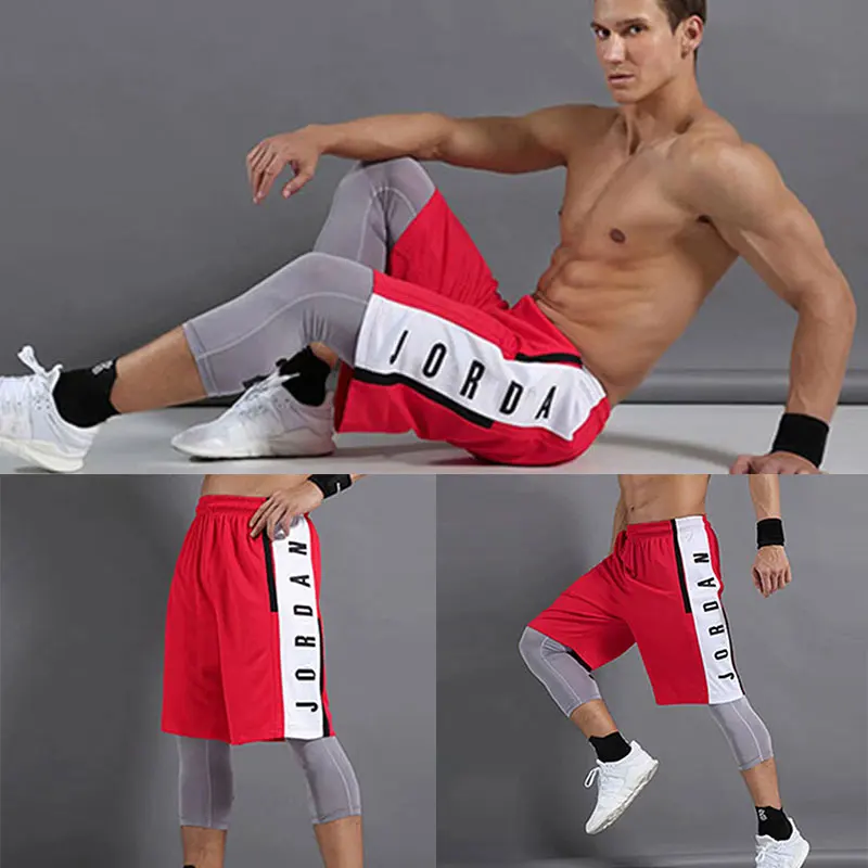 

Summer new men's sports basketball pants, letter printing quick-drying loose sports shorts men's fitness training shorts