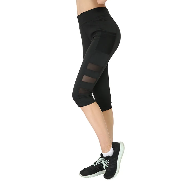3 Mesh black Женские сетчатые Лоскутные Спортивные Леггинсы с высокой талией, колготки, штаны, одноцветная Спортивная одежда для женщин, штаны для йоги, для тренажерного зала, пуш-ап размера плюс S-XL - Color: 3 Mesh black