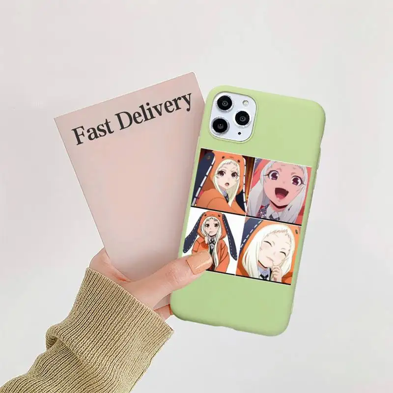 

Crazy Excitement anime Kakegurui Runa Phone Case Candy Color for iPhone 6 7 8 11 12 s mini pro X XS XR MAX Plus