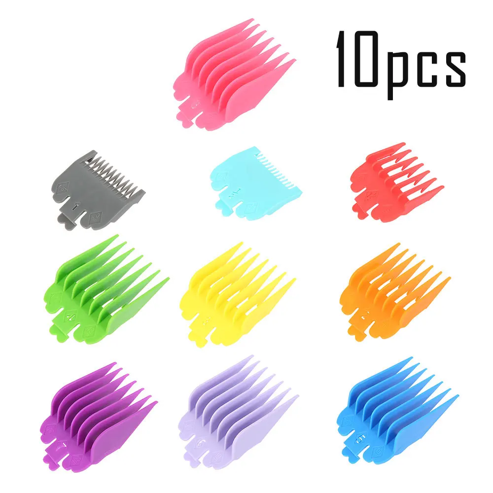 

10 Pcs Hair Clipper Limit Comb Guide Limit Comb Trimmer Guards Attachment 3-25mm Universal Professional Hair Trimmers Colorful