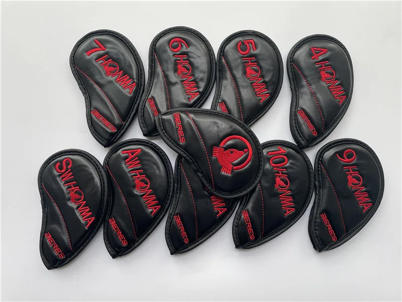 Brand New HONMA BERES Golf Clubs Cover for Irons 10PCS 4-11AS Black/Red Honma Beres Iron Set Head Covers EMS Free Shipping | Спорт и