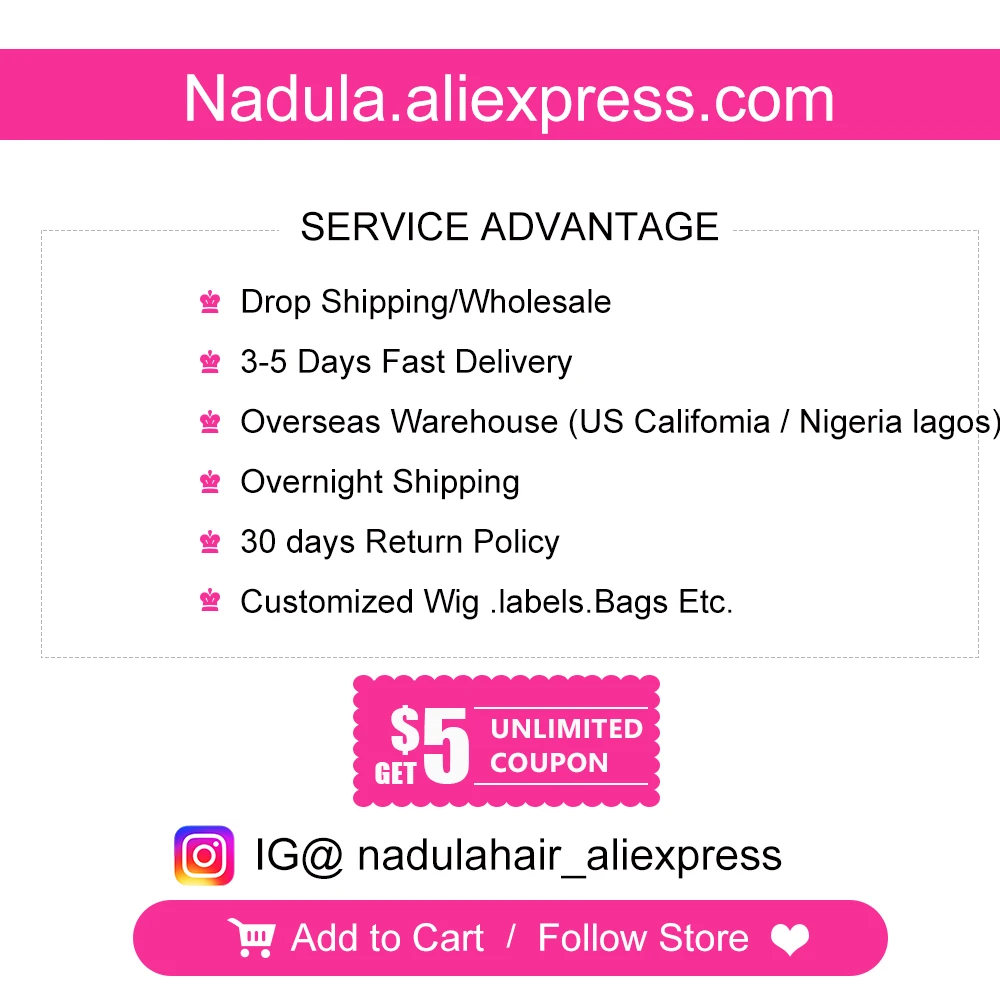 Nadula Hair Culry Lace Closure 5*5 inch Free Part Brazilian Remy Human Shipping |