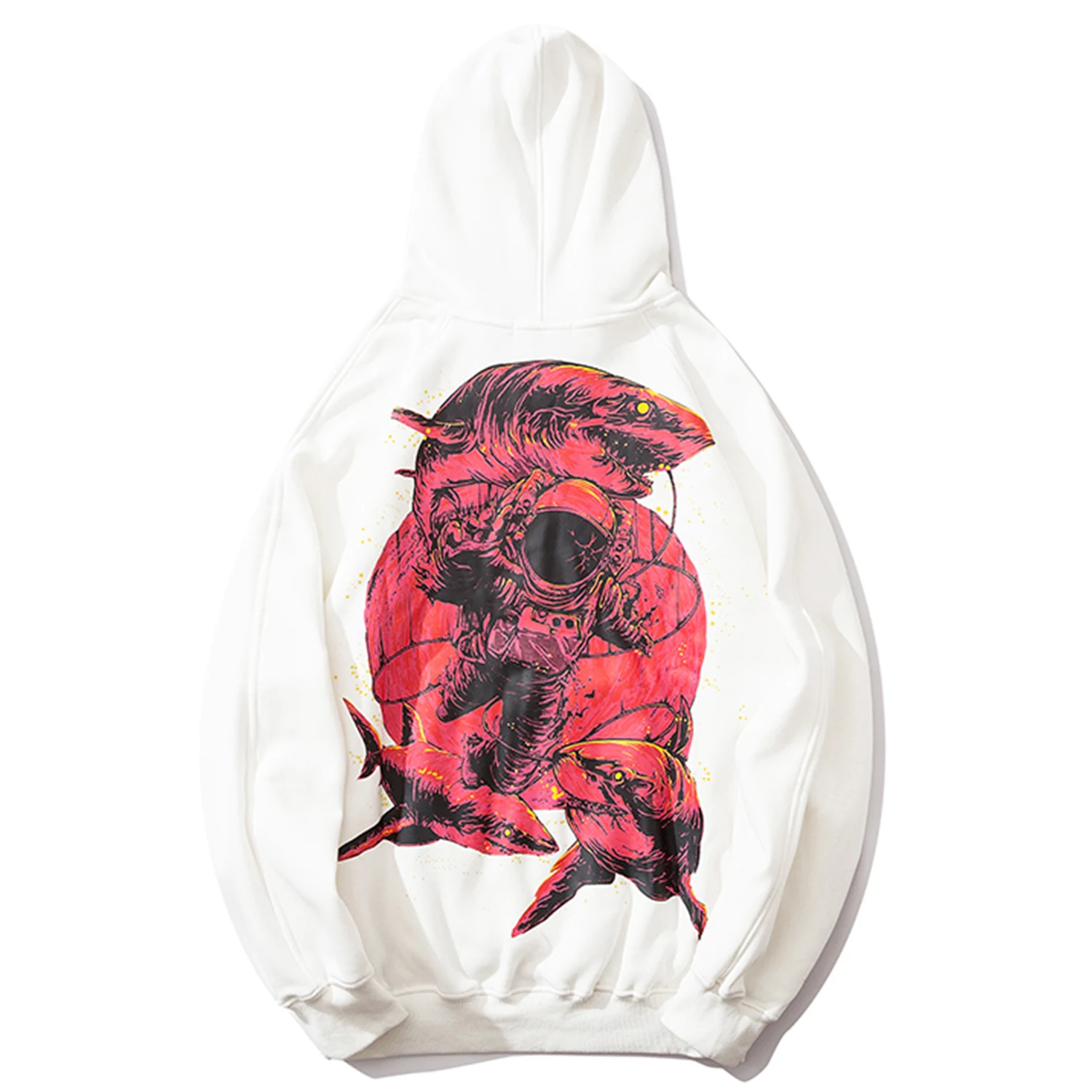 Aelfric Eden свирепой акулы с принтом букв мужская толстовка капюшоном 2019 Harajuku