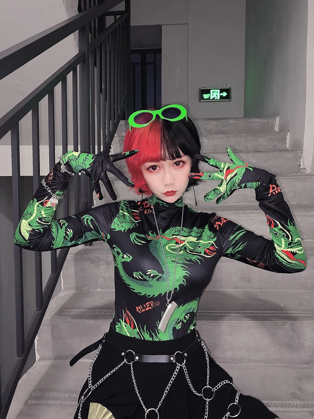 

Футболка с длинным рукавом, в китайском стиле, с драконом