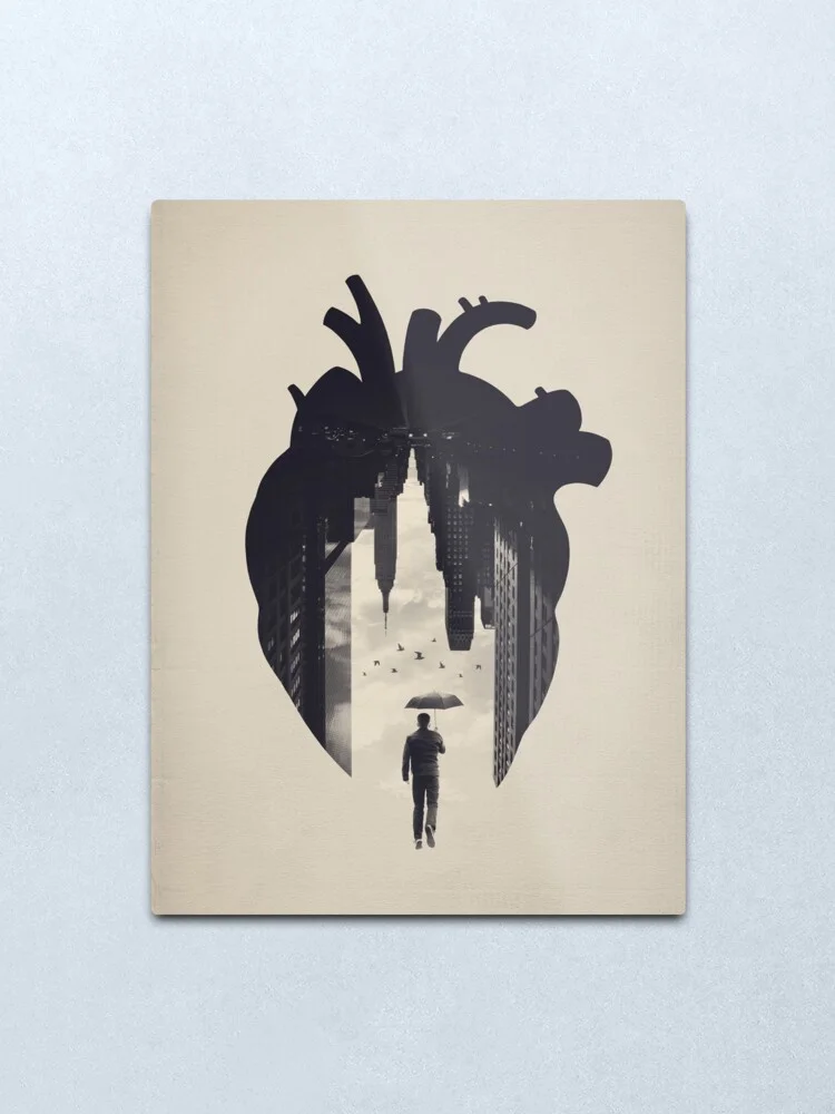 

In the Heart of the City Metal Print Tin Sign Bar Home Wall Decor Metal Art Poster