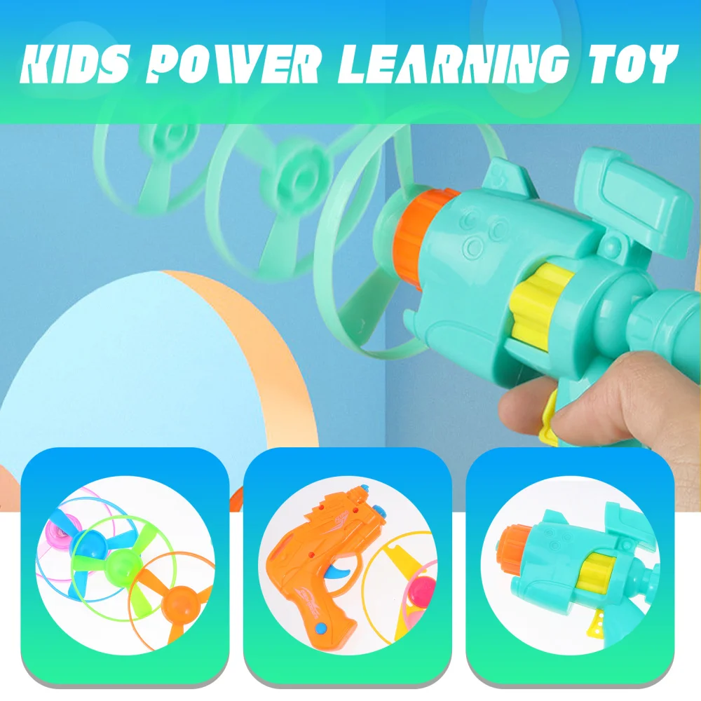 

2 Sets Kid Plaything Disc with Light Outdoor Flying Aerial Sky Spin Launcher