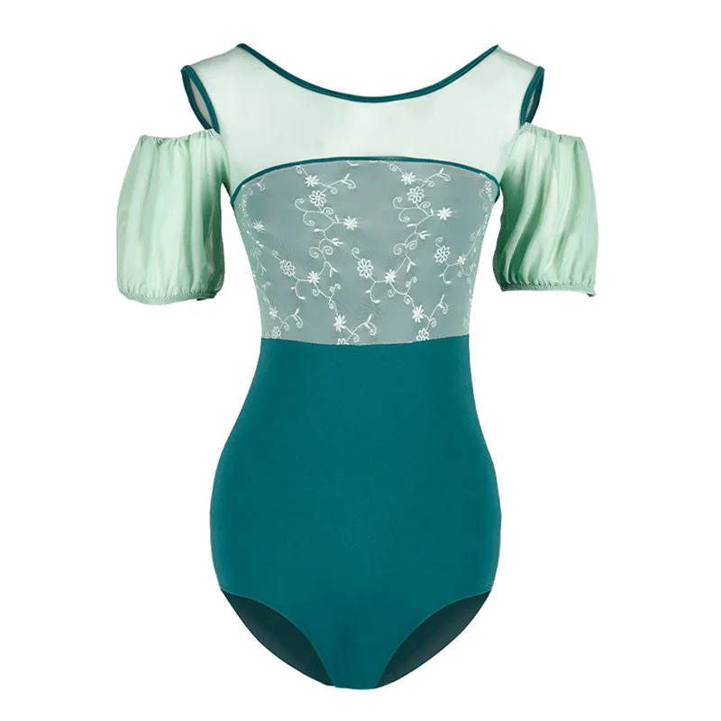 Кружевное балетное танцевальное трико для взрослых Боди балерины сценический