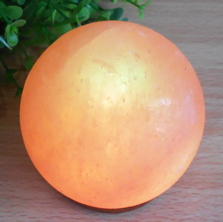 Ночник с питанием от USB сферическая соляная лампа на деревянной основе