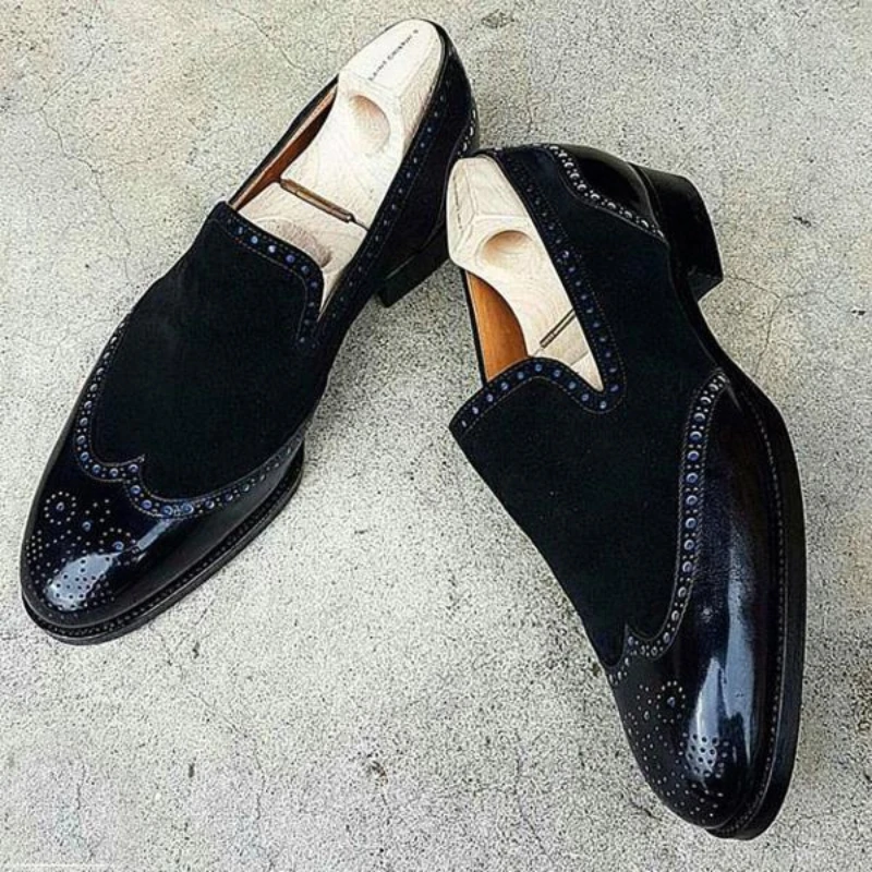 

Black Men Shoes Classic Hollowed Out Dress Lefu Shoes Low Heel PU Leather أحذية للرجال Челси (сапоги) Bottes De Chelsea AQ444