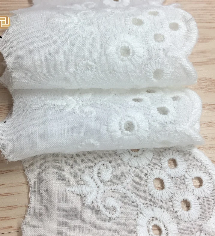 5 метров чистая белая кружевная ткань для юбки хлопчатобумажная вышивки сделай