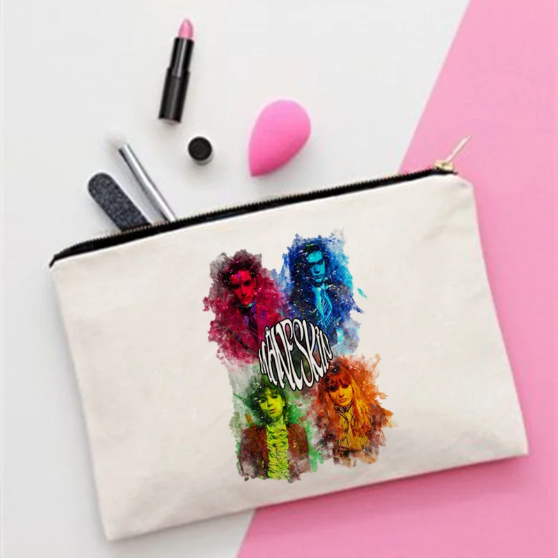 

2021 Women sketch Maneskin Printed Fashion Women Cosmetics Organizer Bag for Travel Colorful Storage Bag for Lady small Gift Bag