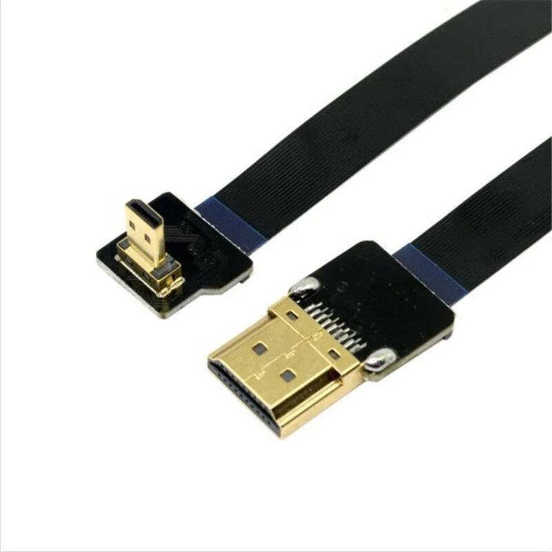 

FPV HDMI-совместимый с Micro-hdmi угол понижения 90 градусов FPC лента плоский HDMI-совместимый кабель шаг 20pin для аэрофотосъемки