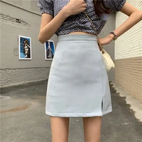 black high waist a line skirt female summer 2021 new skirt temperament was thin and wild bag hip short skirt