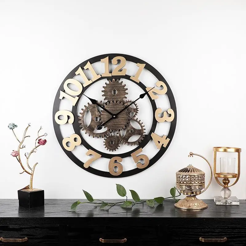 

Wooden Wall Clock Vintage Style Modern Design Clocks Watch Silent Haning Clock Horloge Reloj De Pared Living Room Decoration
