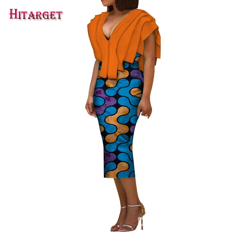 Africa Dress for Women new Danshiki Bazin Riche Sexy Wedding Party sleeveless long Dress Traditional African Clothing WY5853