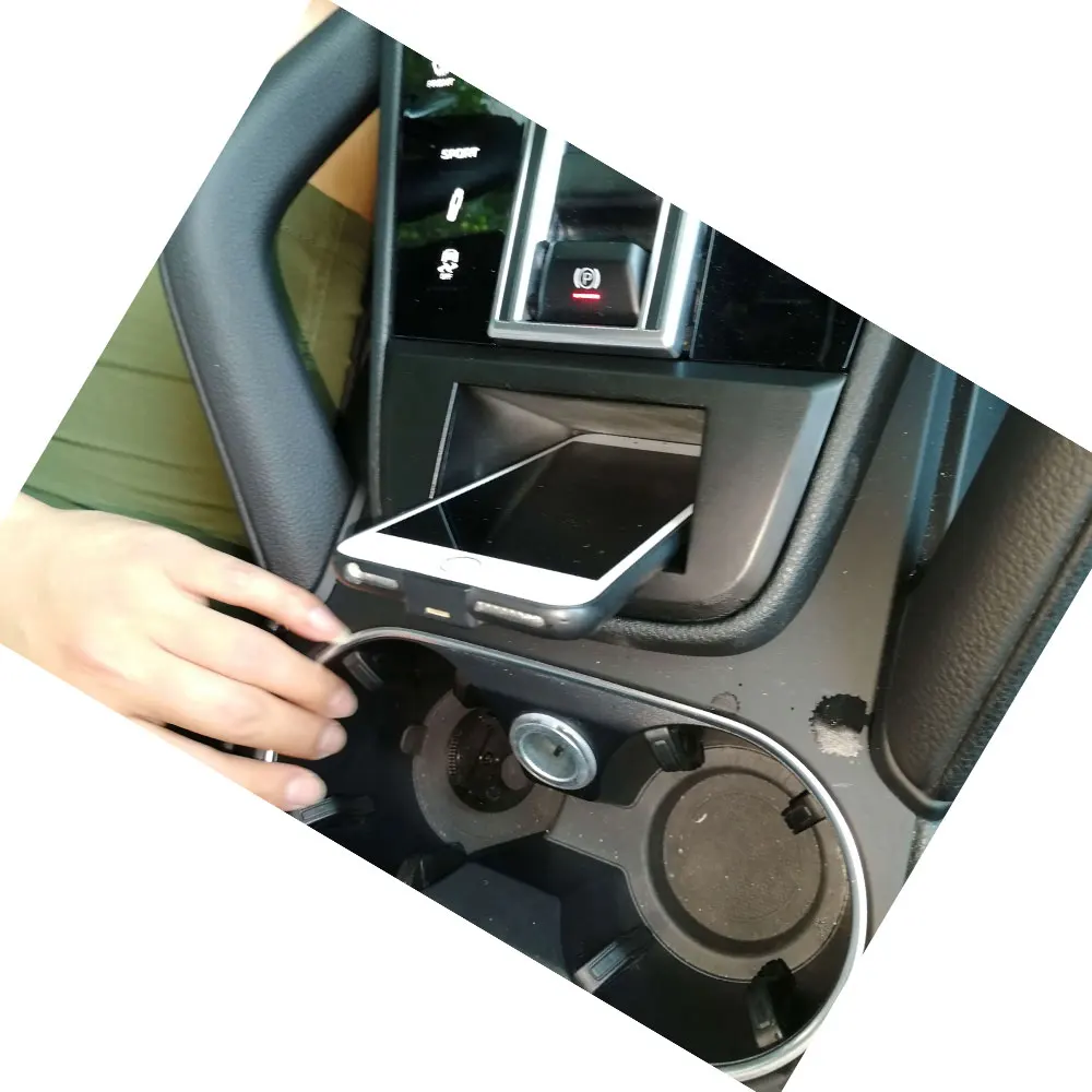 10 Вт QI автомобильное беспроводное зарядное устройство фото для Porsche Cayenne 2017 2018 2019