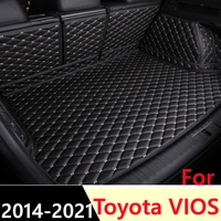 sj custom fit full set waterproof car trunk mat auto parts tail boot tray liner cargo rear pad cover for toyota vios 2014 2021