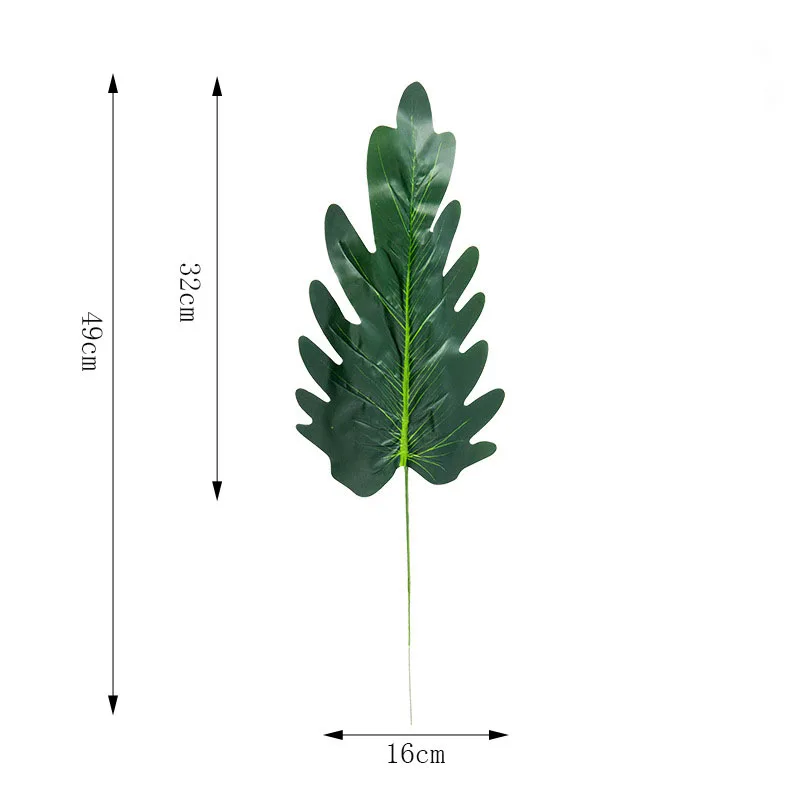 Цельные пластиковые искусственные растения monstera, тропические листья пальмы, украшения для дома и сада, аксессуары для фотосъемки - Цвет: Ji Wei Ye