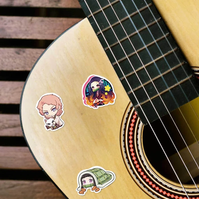 

200 pcs/pack Anime Demon Slayer Cute Stickers Scrapbook Laptop Guitar Suitcase Helmet Waterproof DIY PVC Decor Decals Kids Toys