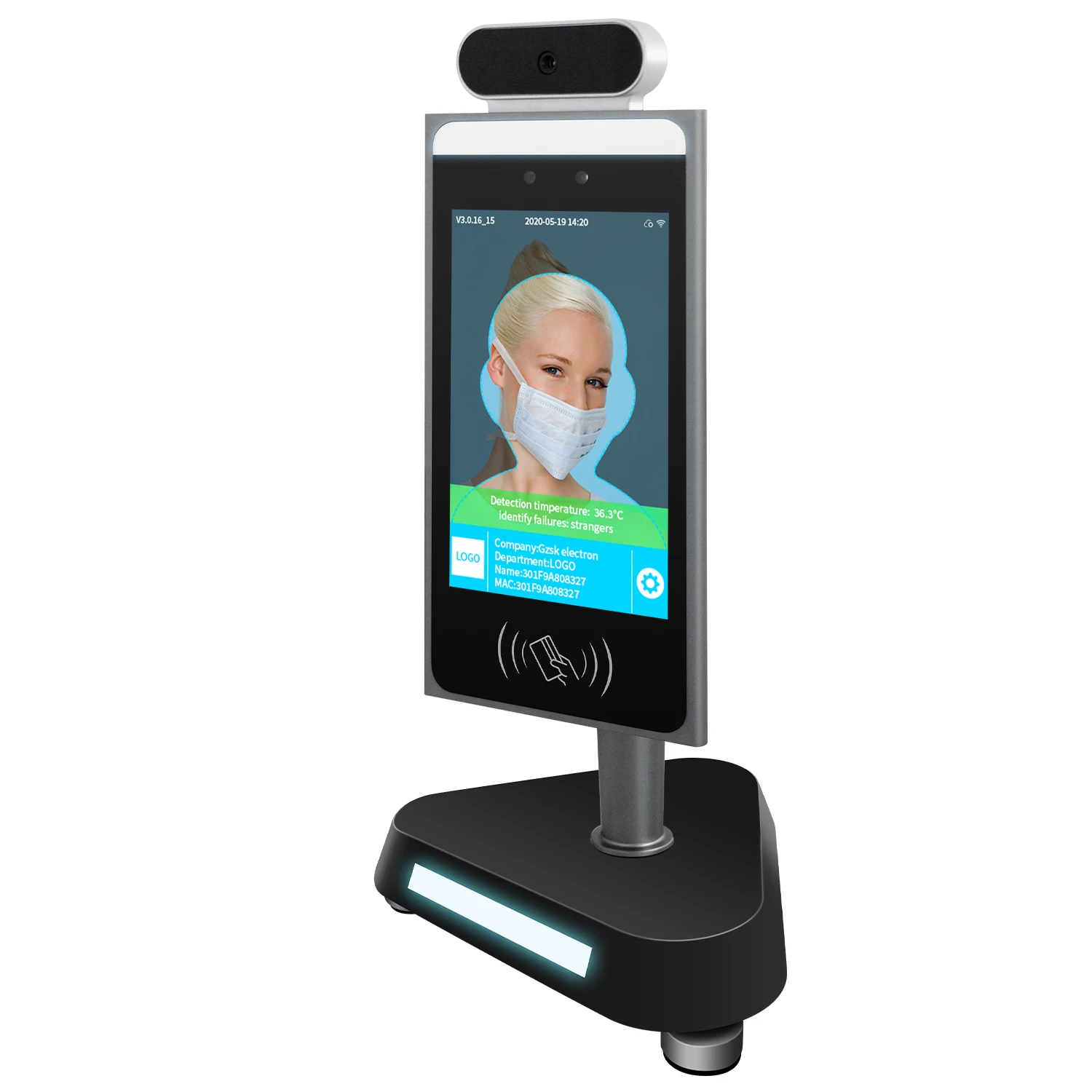 

Facial recognition body temperature measure attendance management lcd touch screen display tablet