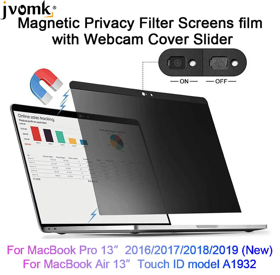 Магнитный фильтр конфиденциальности экрана Защитная пленка с веб камерой крышка